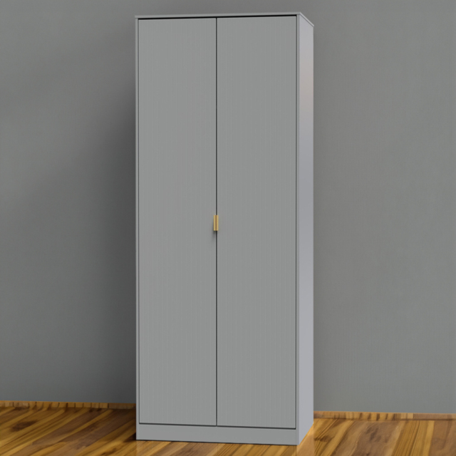 Crowndale 2 Door Dusk Grey Wardrobe Ready Assembled - image 1