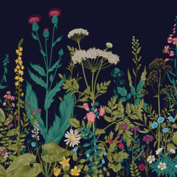 Origin Murals Botanical Fleur Blue Wall Mural - thumbnail 2