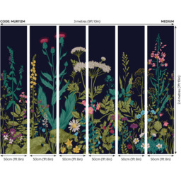 Origin Murals Botanical Fleur Blue Wall Mural - thumbnail 4