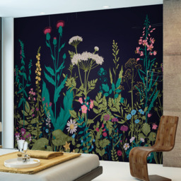 Origin Murals Botanical Fleur Blue Wall Mural - thumbnail 1