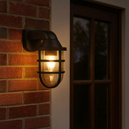 Lighting Collection IP44 Mariner Black Outdoor Wall Light - thumbnail 2