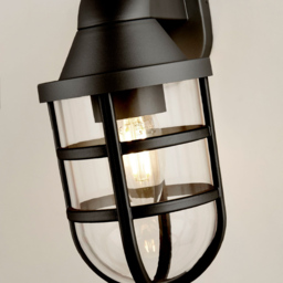 Lighting Collection IP44 Mariner Black Outdoor Wall Light - thumbnail 4