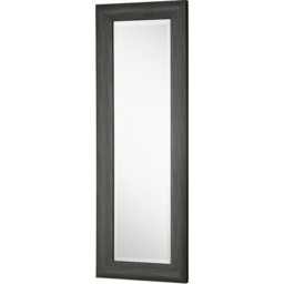 Yearn Dark Grey Scooped Grained Bevelled Dressing Mirror 129 x 45cm
