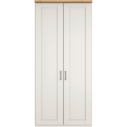 Homebase Truro Boak and White 2 Door Hinged Wardrobe with Slate Handles - thumbnail 3