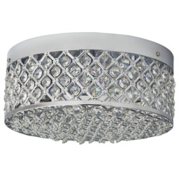 Elements Chrome and Clear Crystal Flush Fitting Ceiling Light