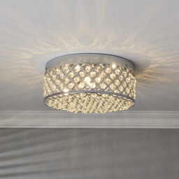 Elements Chrome and Clear Crystal Flush Fitting Ceiling Light - thumbnail 2