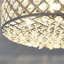 Elements Chrome and Clear Crystal Flush Fitting Ceiling Light - thumbnail 3