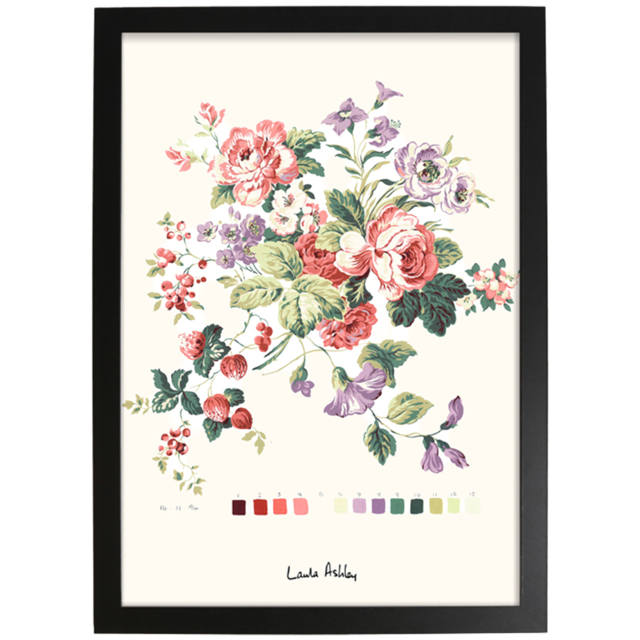 Laura Ashley Rosemore Black Frame Wall Art 50 x 70cm - image 1