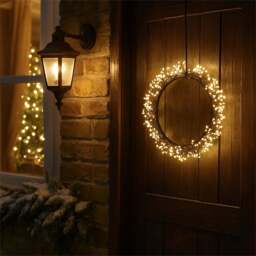 Xmas Haus 900 Warm White LED Black Frame Wreath 35cm - thumbnail 3