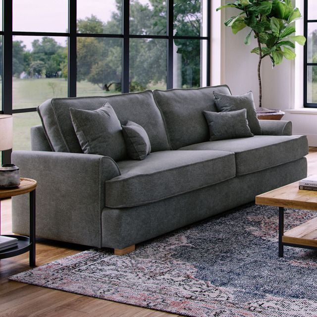 Alba City 4 Seater Steel Fabric Sofa - image 1