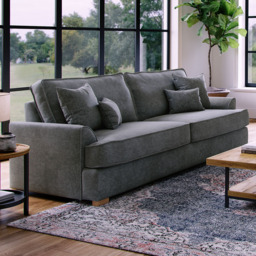 Alba City 4 Seater Steel Fabric Sofa