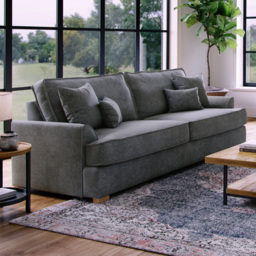 Alba City 4 Seater Steel Fabric Sofa