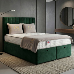 DS Living Aether Green Single Plush Velvet Divan Bed