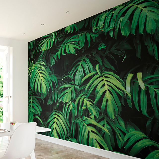 Origin Murals Rainforest Leaves Green Wall Mural - image 1