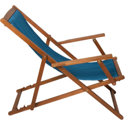 Charles Bentley Teal Wooden Deck Chair - thumbnail 4