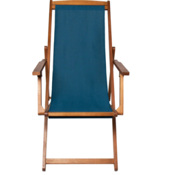 Charles Bentley Teal Wooden Deck Chair - thumbnail 3