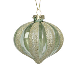 Single Royal Emerald Clear and Champagne Glitter Bauble in Assorted styles - thumbnail 2