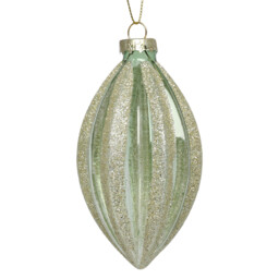 Single Royal Emerald Clear and Champagne Glitter Bauble in Assorted styles - thumbnail 3