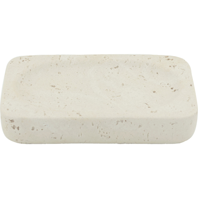Neutral Stone Effect Soap Dish Beige