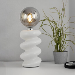 Penny White and Smoke Table Lamp White - thumbnail 2