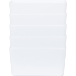 Wham Ice White Rectangular Studio Basket 6.01 5 Pack