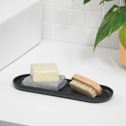 ReBorn Recycled Plastic Dark Grey Bathroom Storage Tray - thumbnail 2