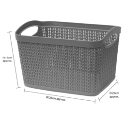 JVL Loop 6.6L Grey Storage Basket - thumbnail 3