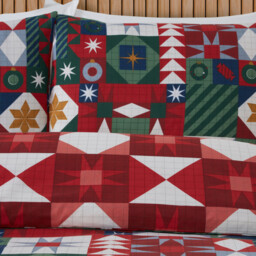 Multicolour Super King Size Novie Patchwork Reversible Duvet Set - thumbnail 3