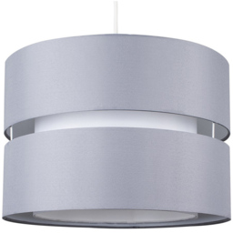 ValueLights Sophia Grey and White 2-Tier Ceiling Light Shade Large - thumbnail 1