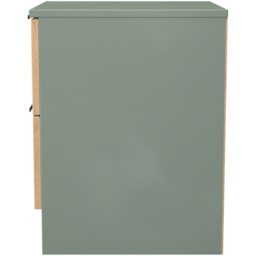 Crowndale Java Slatt Effect and Reed Green 2 Drawer Compact Bedside Cabinet - thumbnail 3