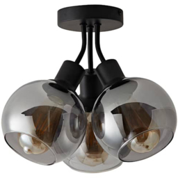 ValueLights Bellamy Matte Black Bubble Cluster Flush Ceiling Light Fitting and Bulbs