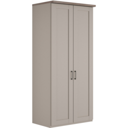 Homebase Truro Grey 2 Door Hinged Wardrobe with Slate Handles - thumbnail 2