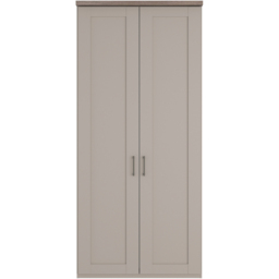 Homebase Truro Grey 2 Door Hinged Wardrobe with Slate Handles - thumbnail 3