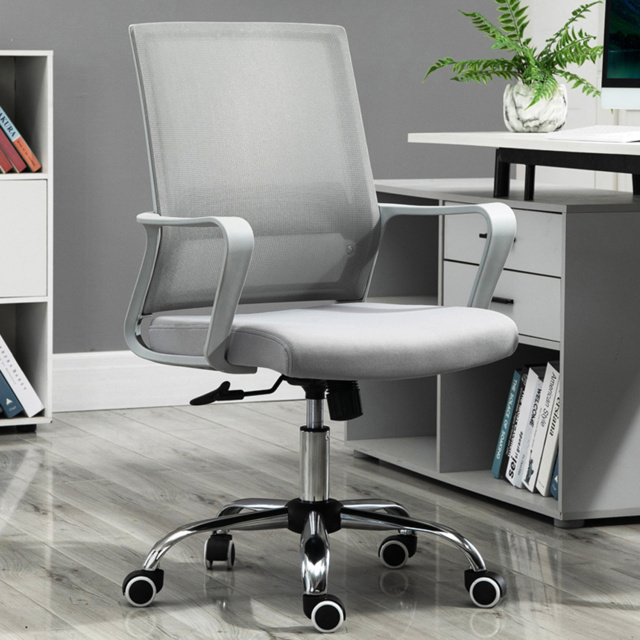 Portland Grey Mesh Swivel Office Desk Chair - image 1