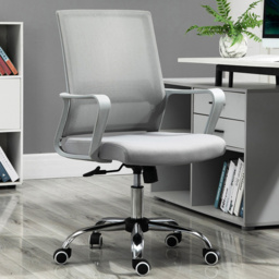 Portland Grey Mesh Swivel Office Desk Chair - thumbnail 1