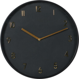 Black and Gold Round Wall Clock 40cm - thumbnail 1