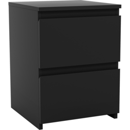 Vida Designs Denver Black 2 Drawer Bedside Table - thumbnail 2