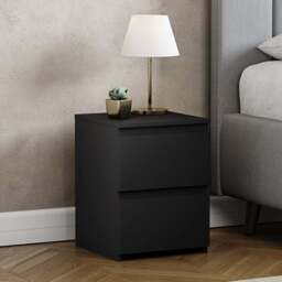 Vida Designs Denver Black 2 Drawer Bedside Table - thumbnail 3