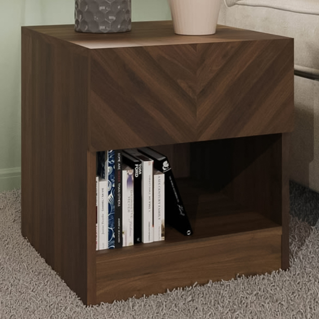 GFW Catania Single Drawer Single Shelf Royal Walnut Lamp Table - image 1