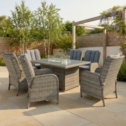 Verona 6 Seater Firepit Dining Set - thumbnail 1