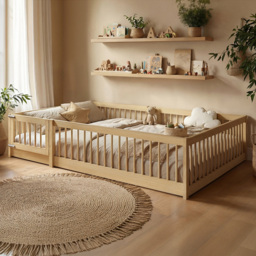 Flair Imogen Natural Small Double Montessori Toddler Floor Bed - thumbnail 1
