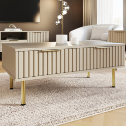 GFW Nervata 2 Drawer Cream Coffee Table