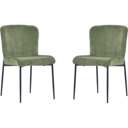 Julian Bowen Leonie Set of 2 Green Velvet Dining Chairs - thumbnail 2