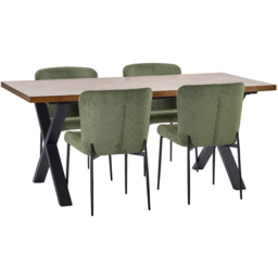 Julian Bowen Leonie Set of 2 Green Velvet Dining Chairs - thumbnail 4