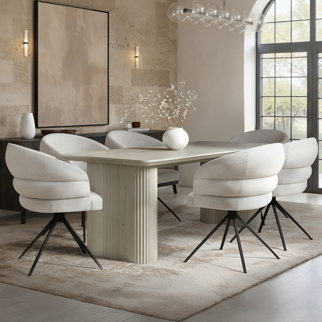 SOLACE+CO Zoya Eira Beige 6 Seater Dining Set - image 1