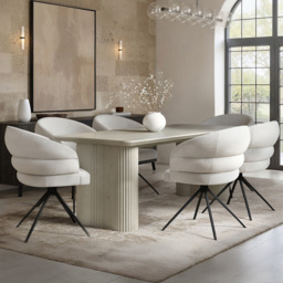 SOLACE+CO Zoya Eira Beige 6 Seater Dining Set - thumbnail 1