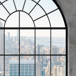 Grandeco Grey New York Window 3 Panel Wall Mural - thumbnail 3
