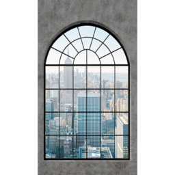 Grandeco Grey New York Window 3 Panel Wall Mural - thumbnail 2