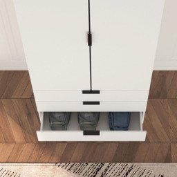 Home Source Phoenix 2 Door 3 Drawer White Wardrobe - thumbnail 3