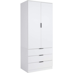 Home Source Phoenix 2 Door 3 Drawer White Wardrobe - thumbnail 2